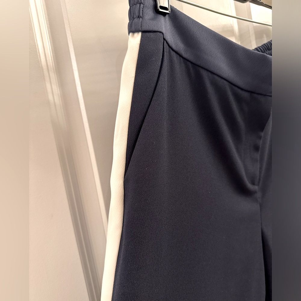 Hobbs London Navy with White Piping Tuxedo Pants
